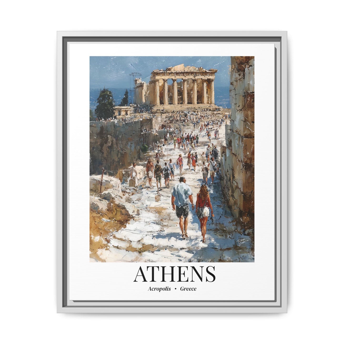 Athens Fine Art Print – Cruise Port Memory, Acropolis Hill Parthenon Canvas Wall Art, Greece Travel Decor