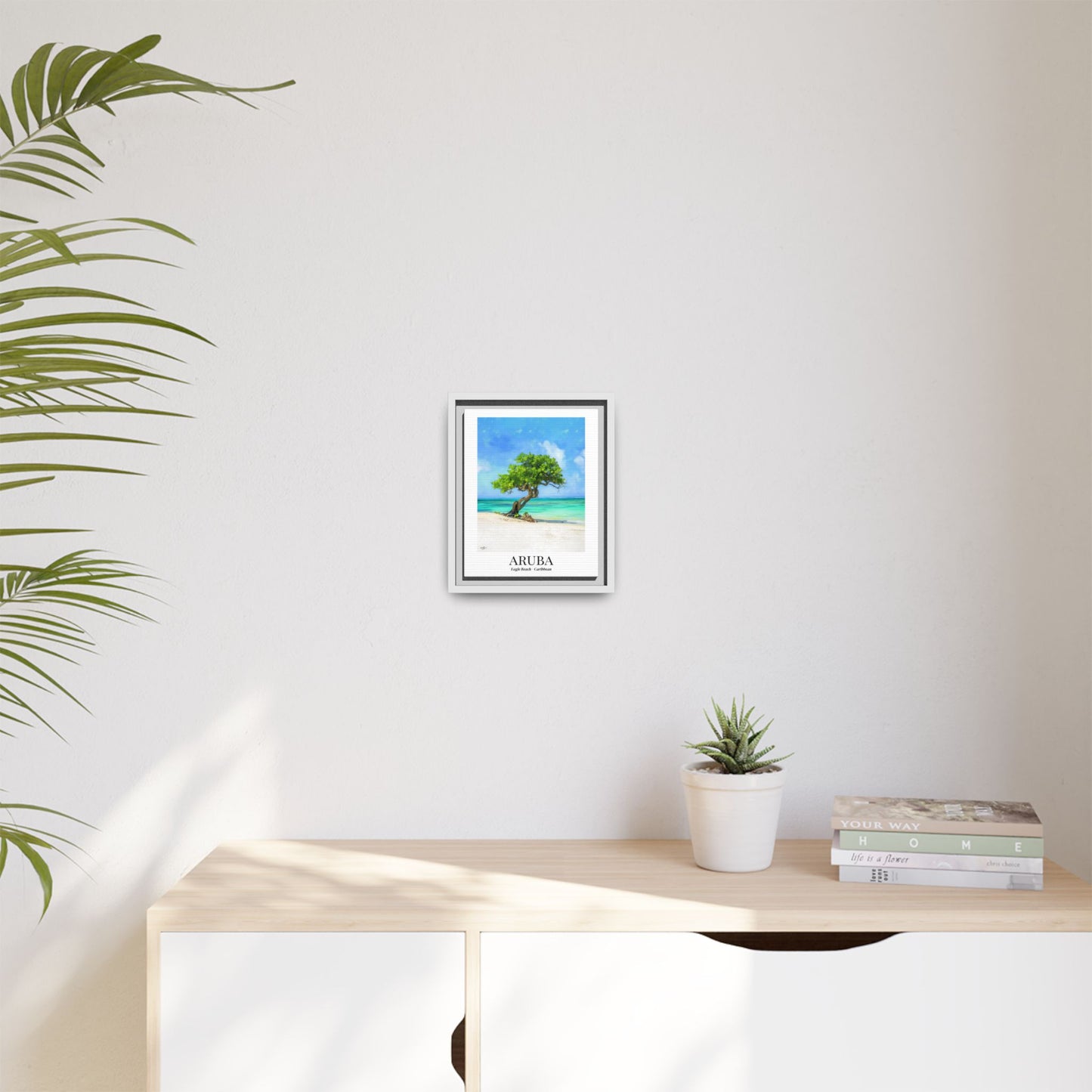 Aruba Fine Art Print – Eagle Beach Canvas Wall Art, Fofoti Tree Print, Cruise Ship Vacation Memory, Beach House Gift for Travelers, Caribbean Decor