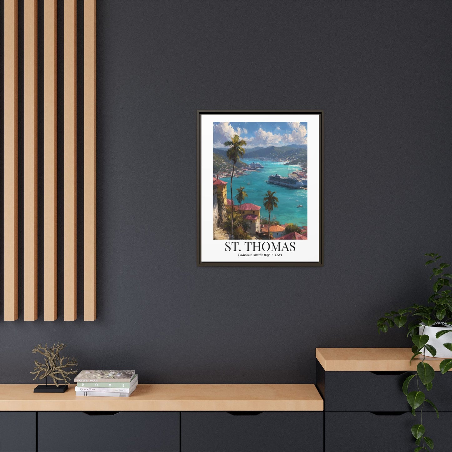 St. Thomas Fine Art Print – Charlotte Amalie Harbor Wall Art, Cruise Ship Vacation, US Virgin Islands Decor for Travelers