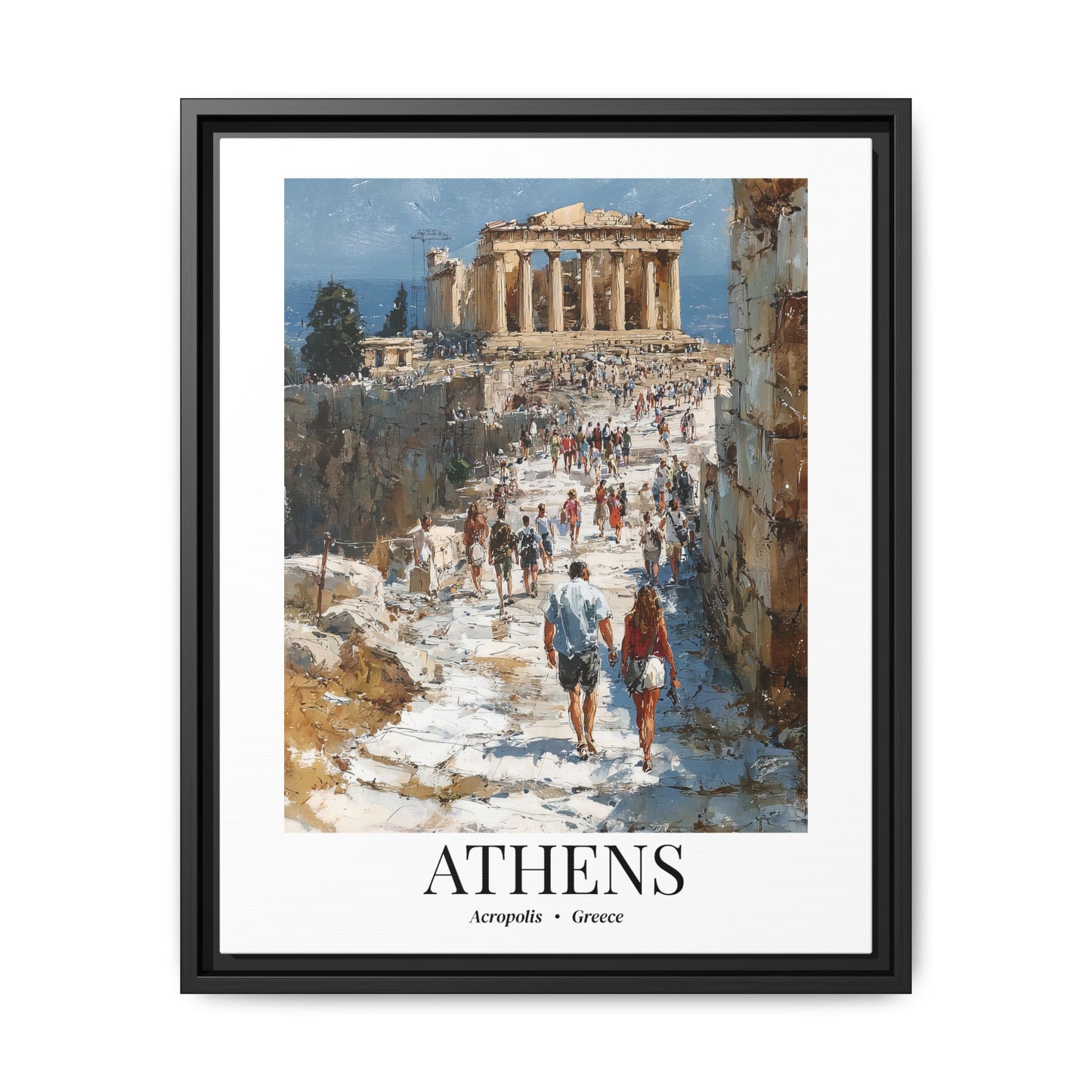 Athens Fine Art Print – Cruise Port Memory, Acropolis Hill Parthenon Canvas Wall Art, Greece Travel Decor