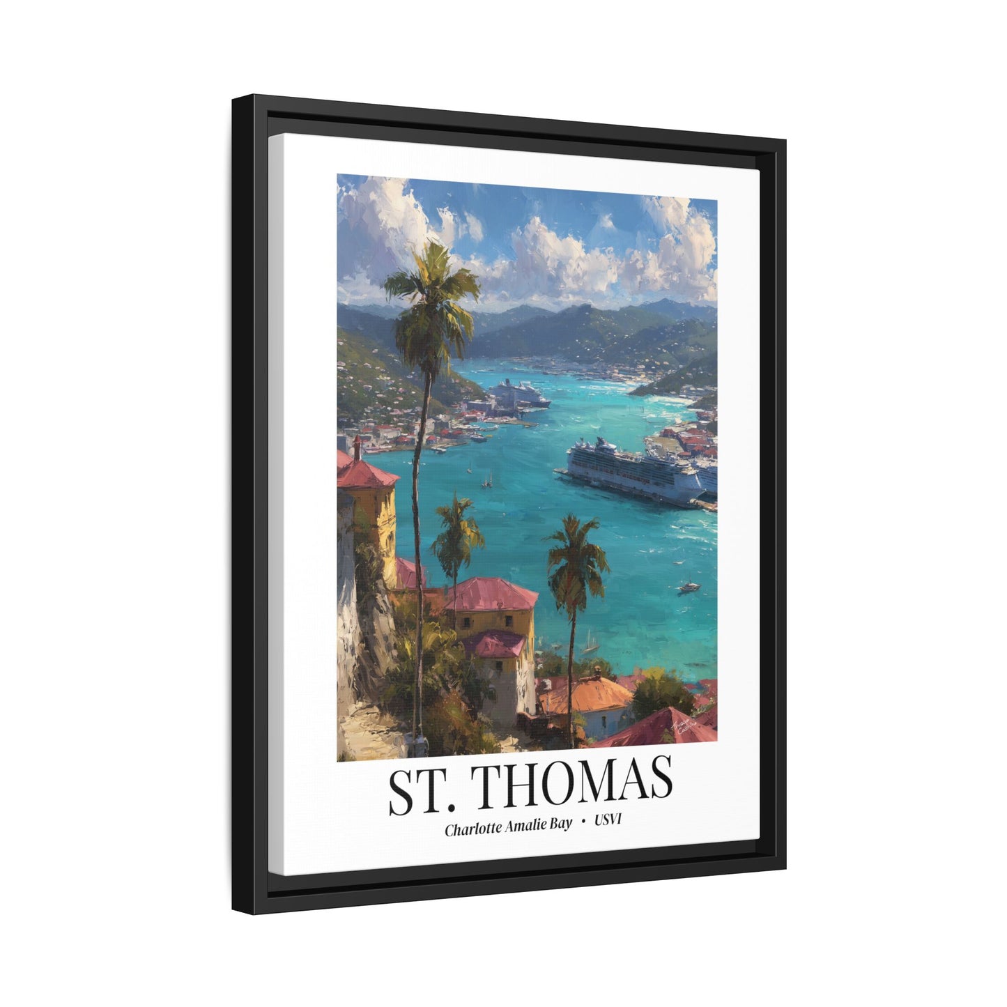 St. Thomas Fine Art Print – Charlotte Amalie Harbor Wall Art, Cruise Ship Vacation, US Virgin Islands Decor for Travelers