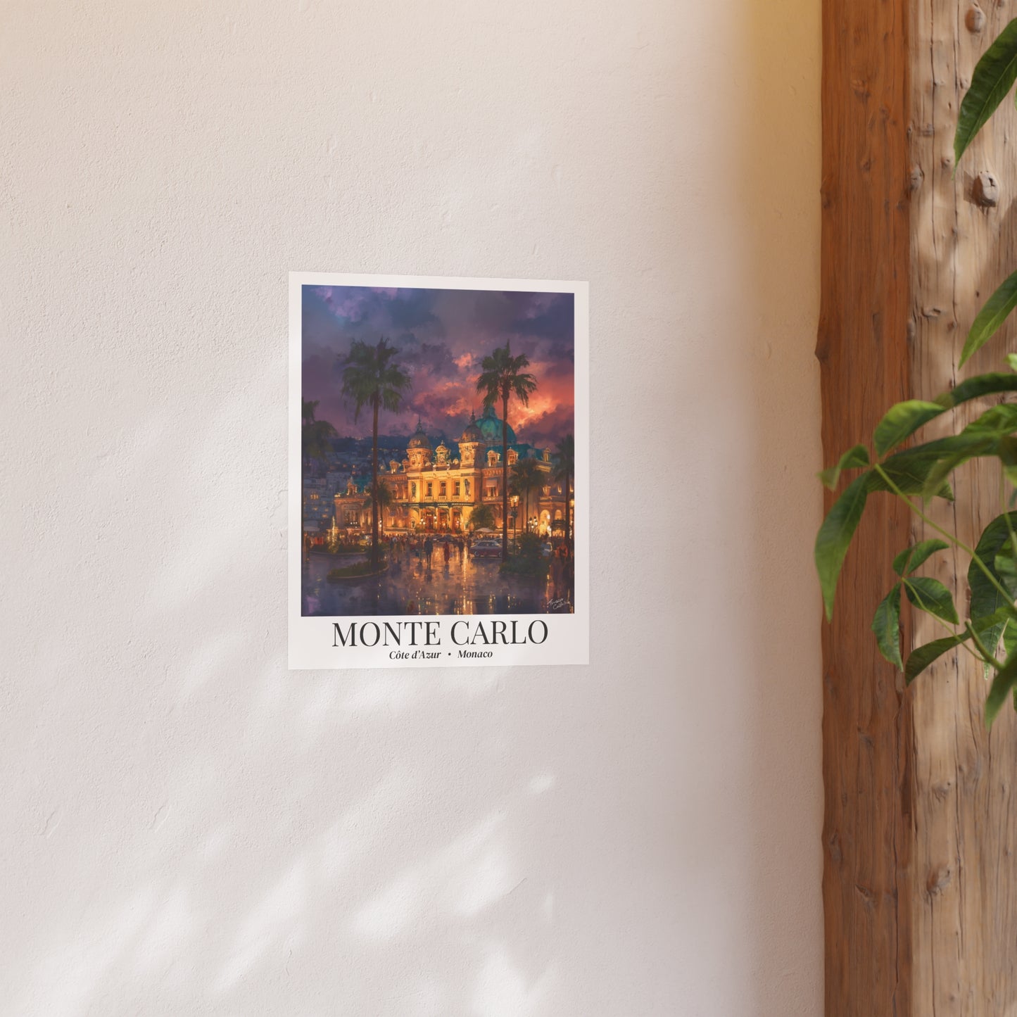 Monte Carlo Casino – Fine Art Poster Print, Monaco Cruise Ship Port Wall Art, Côte d’Azur Landmark Decor