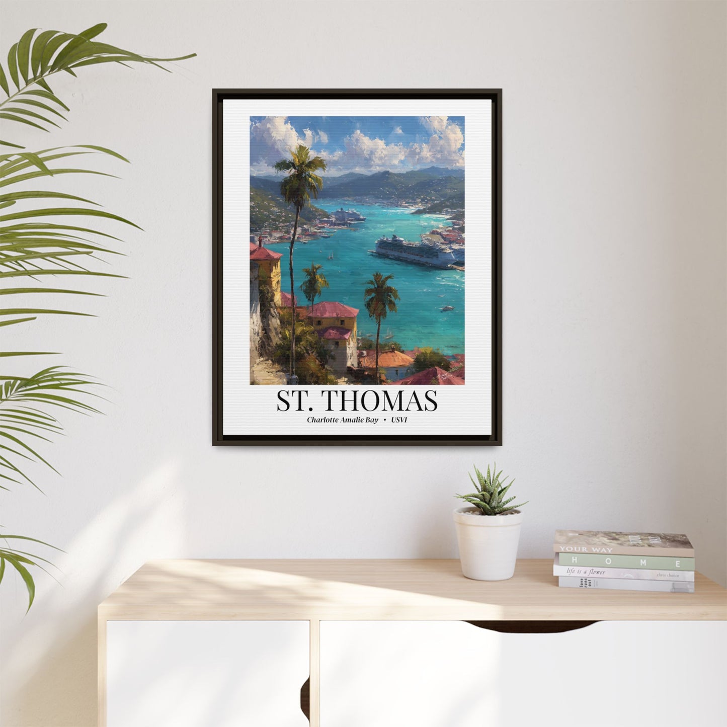 St. Thomas Fine Art Print – Charlotte Amalie Harbor Wall Art, Cruise Ship Vacation, US Virgin Islands Decor for Travelers