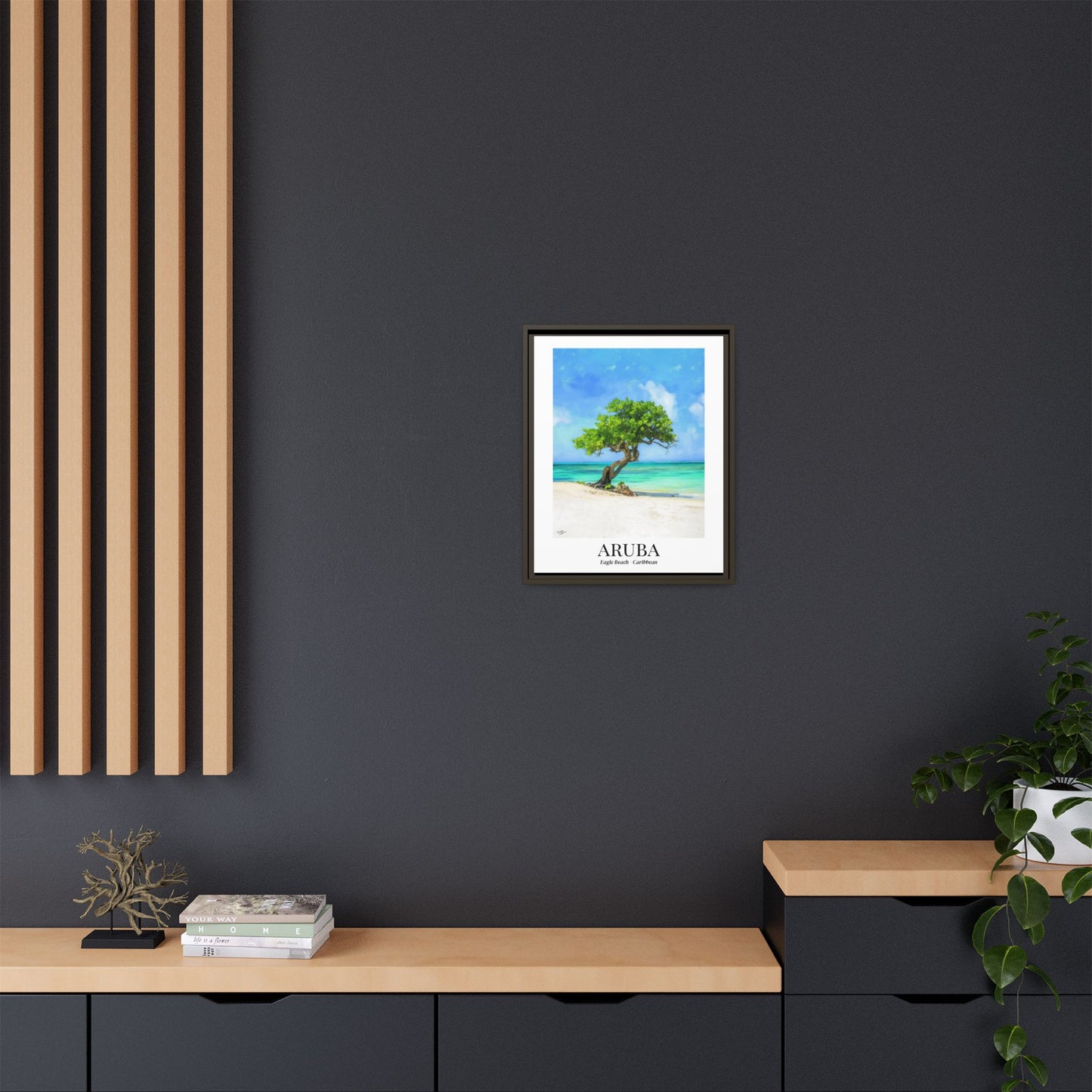 Aruba Fine Art Print – Eagle Beach Canvas Wall Art, Fofoti Tree Print, Cruise Ship Vacation Memory, Beach House Gift for Travelers, Caribbean Decor
