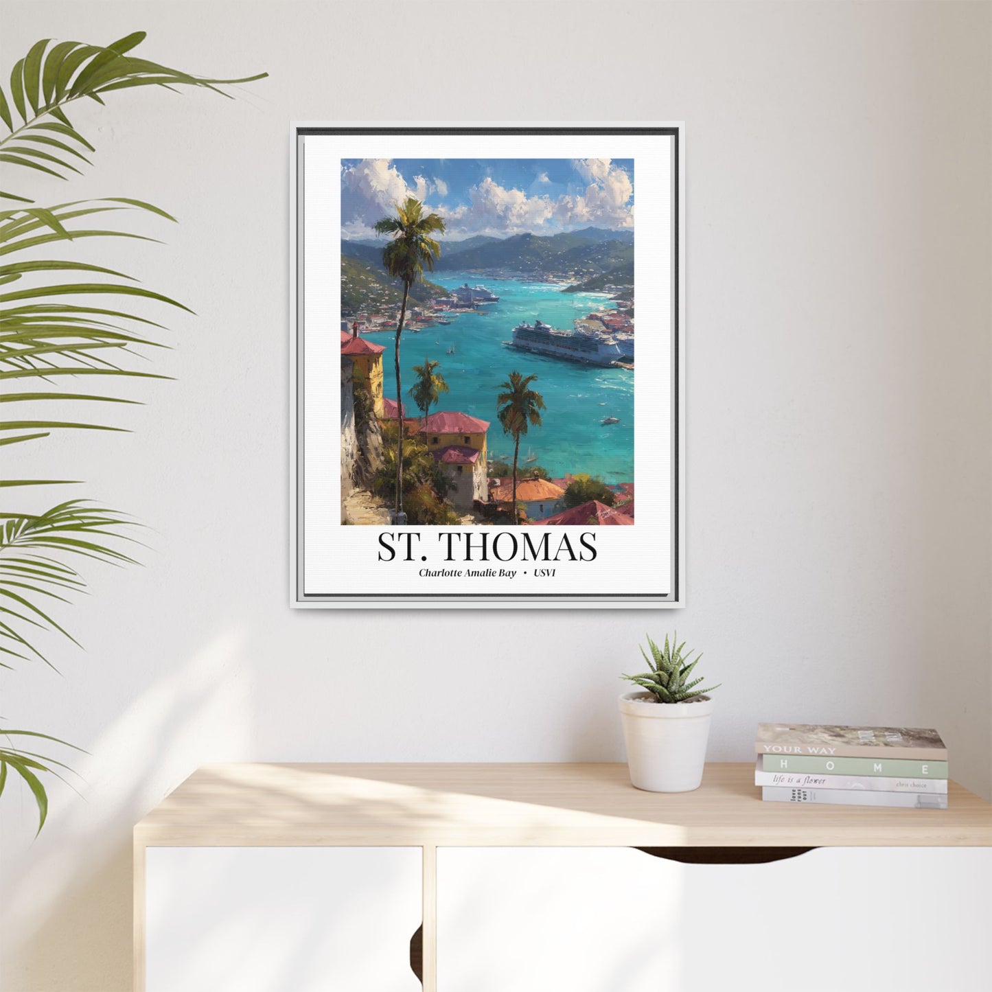 St. Thomas Fine Art Print – Charlotte Amalie Harbor Wall Art, Cruise Ship Vacation, US Virgin Islands Decor for Travelers