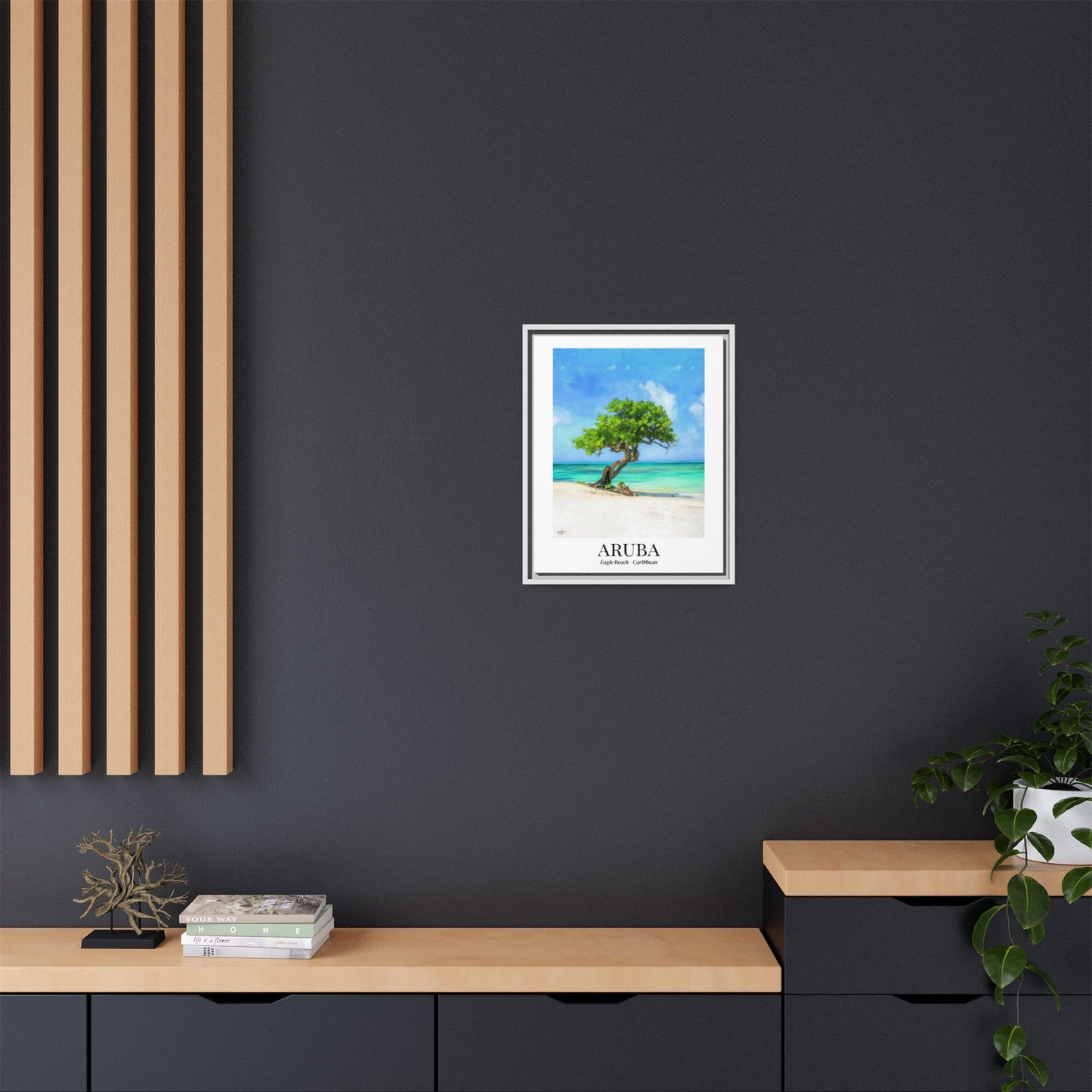 Aruba Fine Art Print – Eagle Beach Canvas Wall Art, Fofoti Tree Print, Cruise Ship Vacation Memory, Beach House Gift for Travelers, Caribbean Decor
