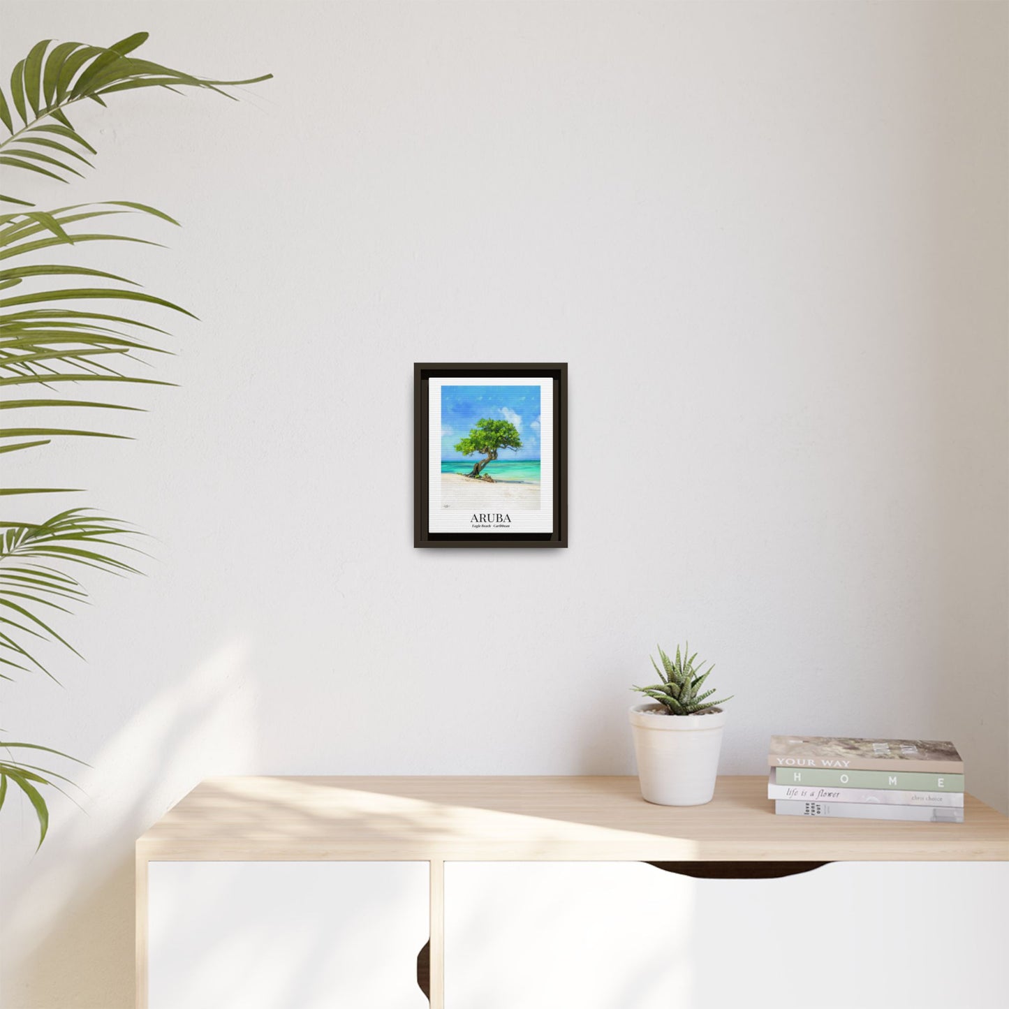 Aruba Fine Art Print – Eagle Beach Canvas Wall Art, Fofoti Tree Print, Cruise Ship Vacation Memory, Beach House Gift for Travelers, Caribbean Decor
