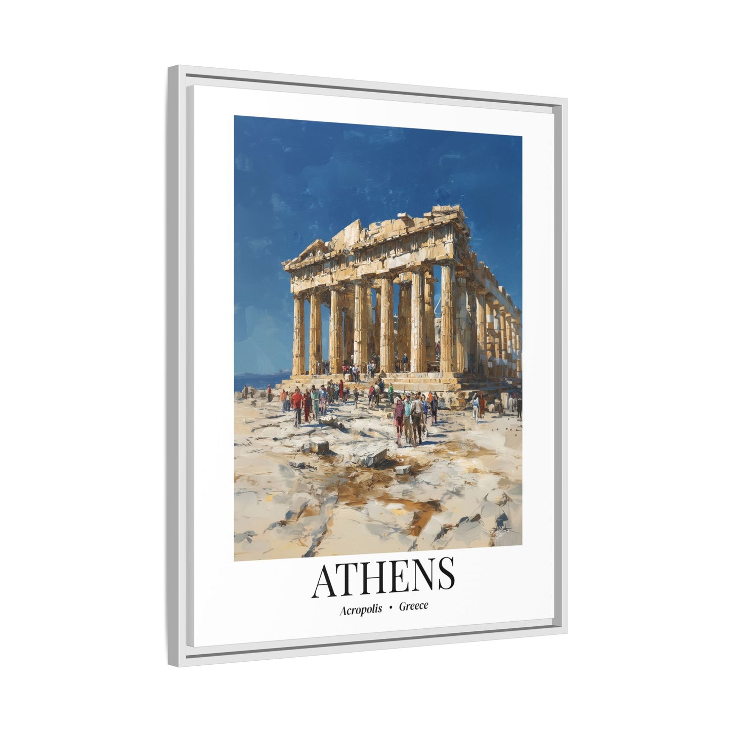 Athens Fine Art Print – Cruise Port Memory, Acropolis Hill Parthenon Canvas Wall Art, Greece Travel Decor