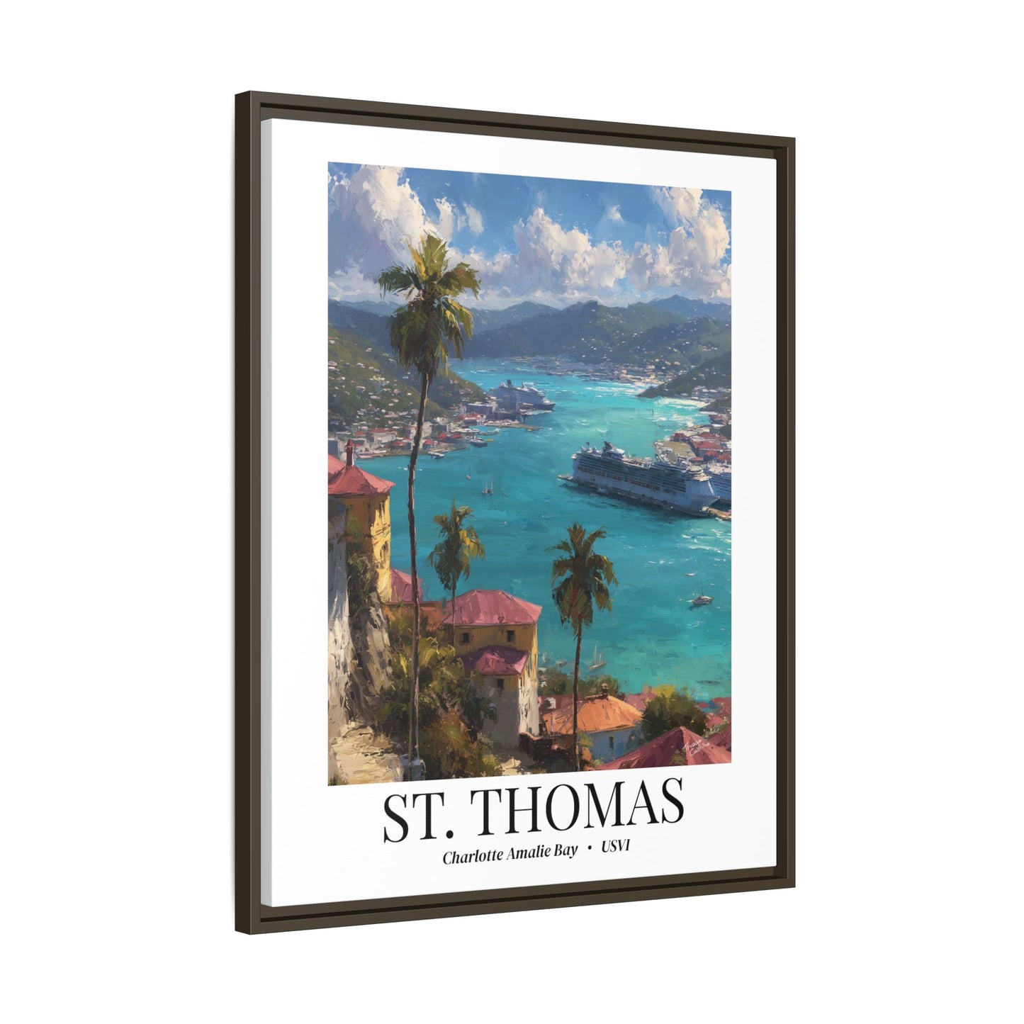 St. Thomas Fine Art Print – Charlotte Amalie Harbor Wall Art, Cruise Ship Vacation, US Virgin Islands Decor for Travelers