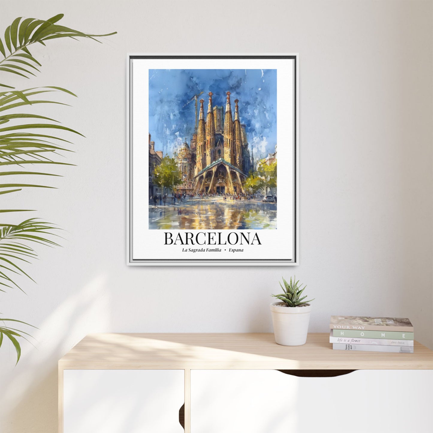 Barcelona Fine Art Print – Cruise Port Memory, Sagrada Família Cathedral Canvas Wall Art, Spain Travel Decor