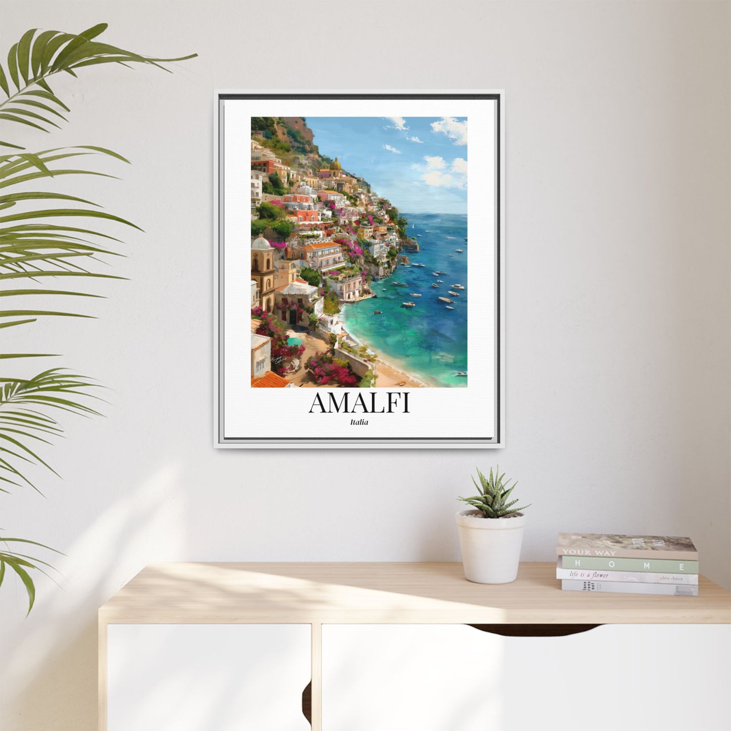 Amalfi Fine Art Print – Amalfi Coast Cliffside Town Print, Cruise Port Memory