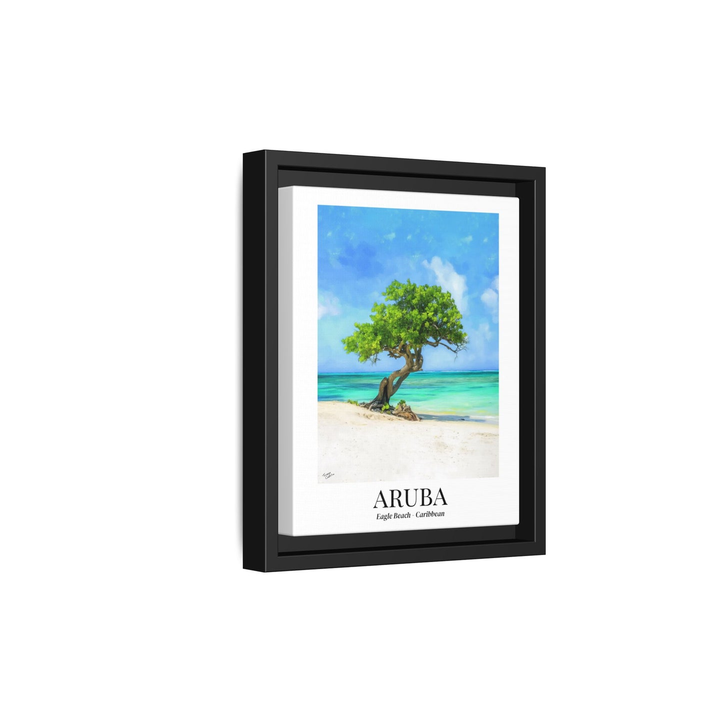 Aruba Fine Art Print – Eagle Beach Canvas Wall Art, Fofoti Tree Print, Cruise Ship Vacation Memory, Beach House Gift for Travelers, Caribbean Decor