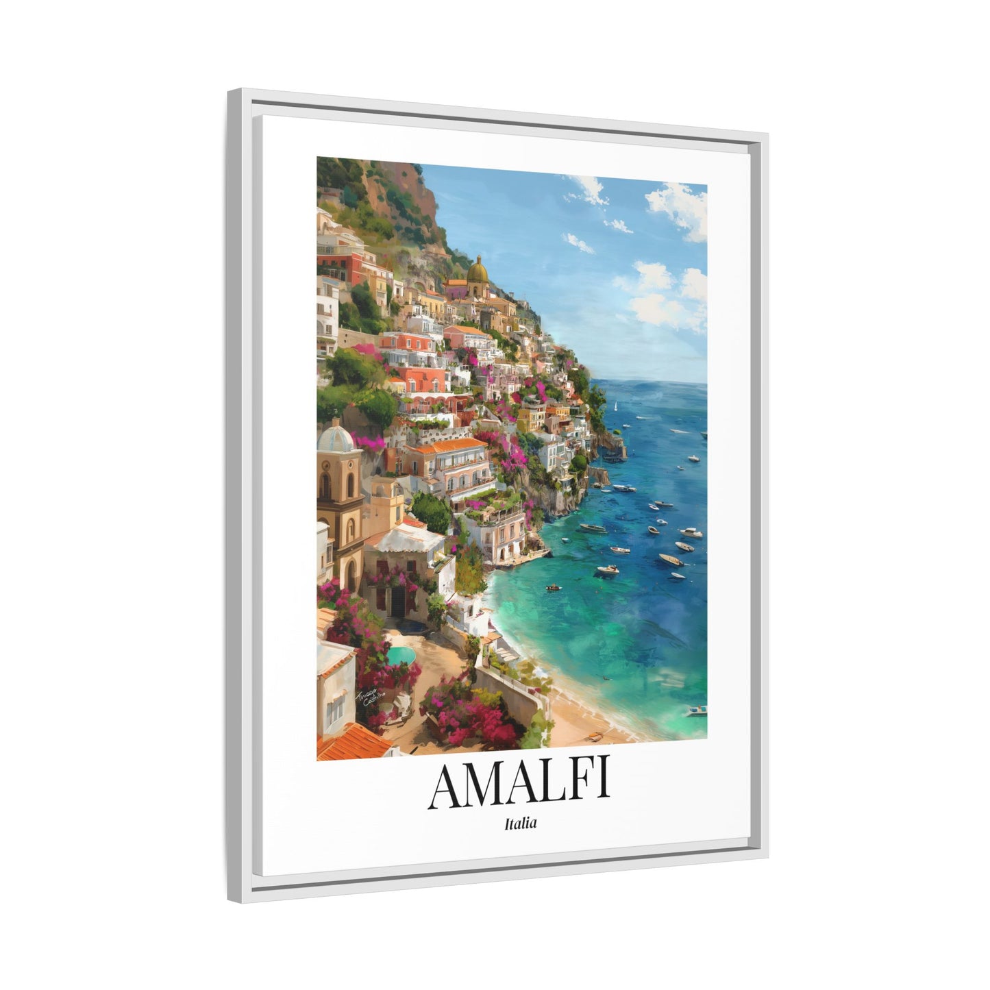 Amalfi Fine Art Print – Amalfi Coast Cliffside Town Print, Cruise Port Memory