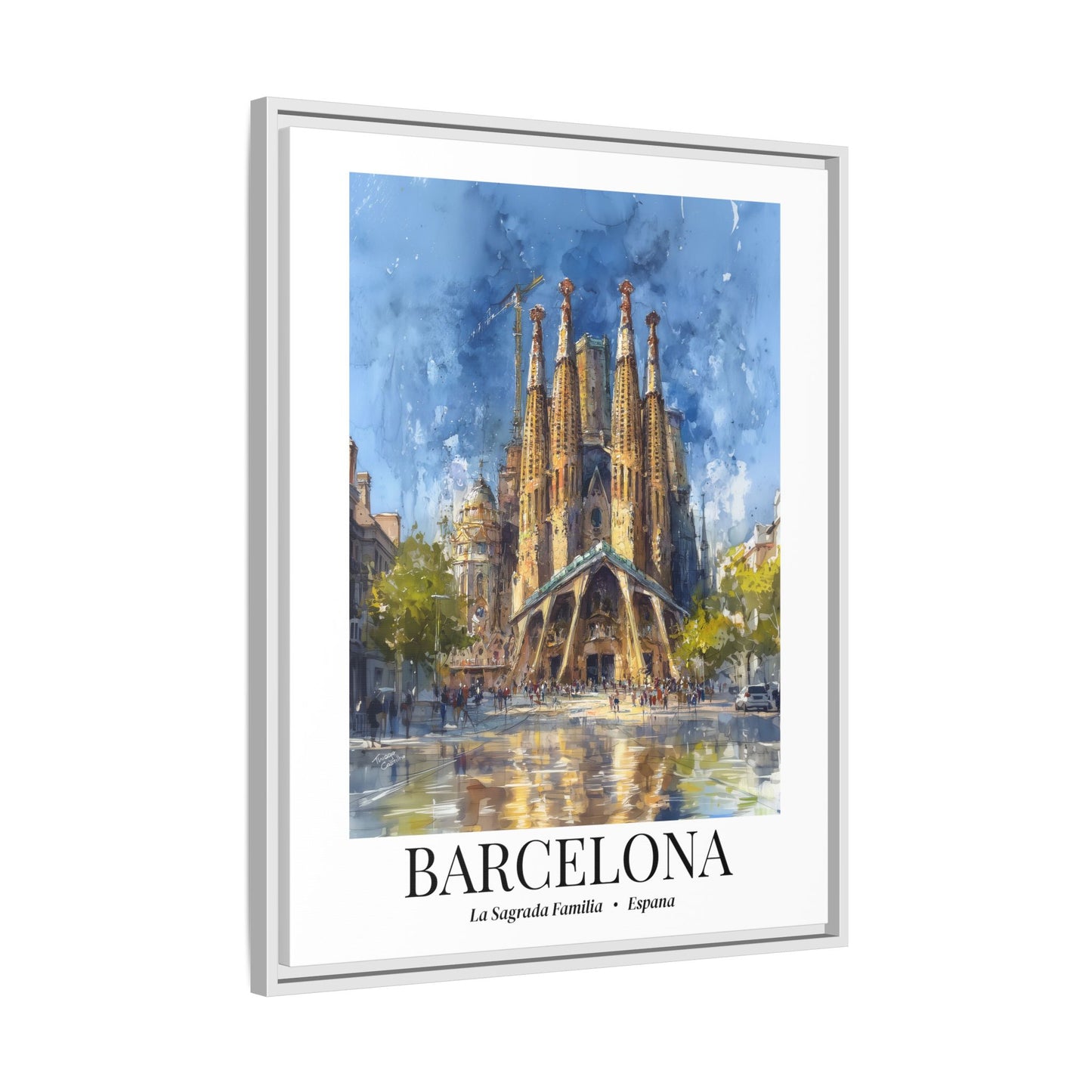 Barcelona Fine Art Print – Cruise Port Memory, Sagrada Família Cathedral Canvas Wall Art, Spain Travel Decor
