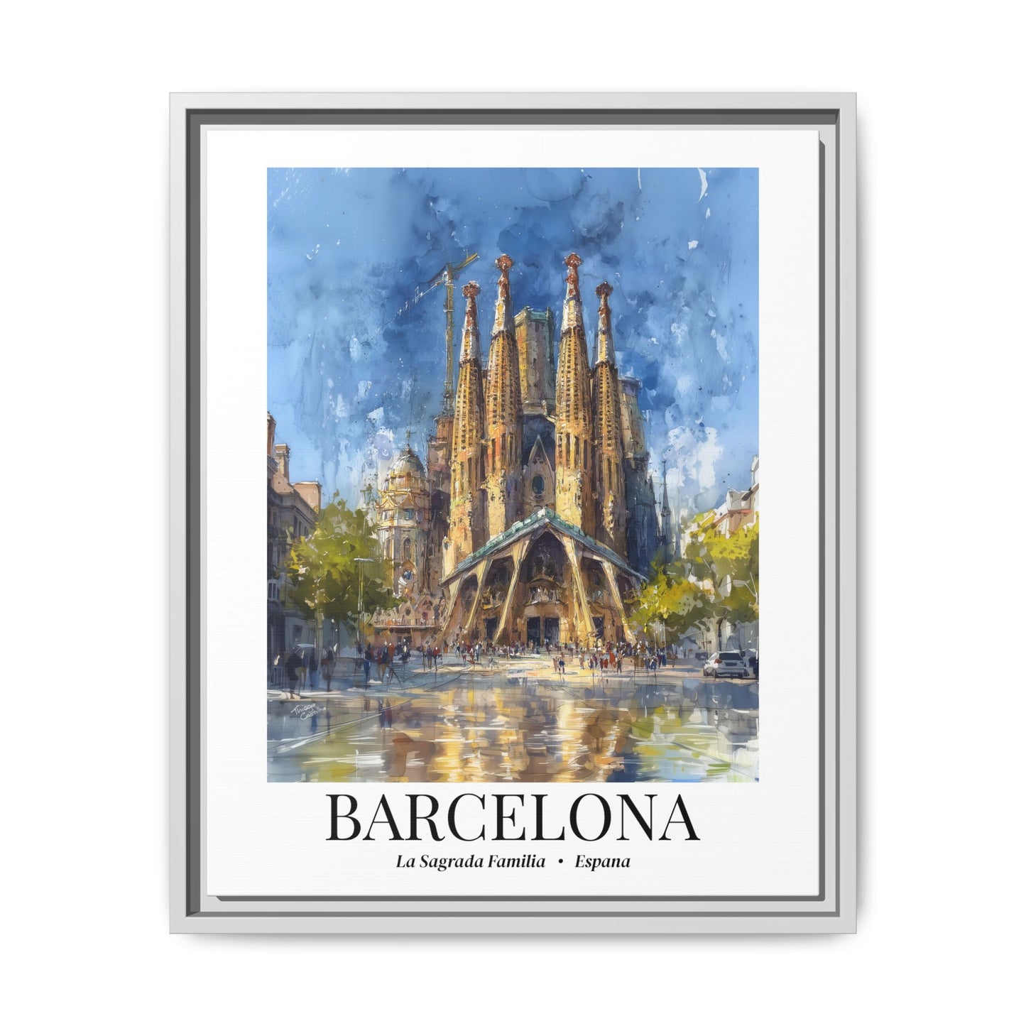 Barcelona Fine Art Print – Cruise Port Memory, Sagrada Família Cathedral Canvas Wall Art, Spain Travel Decor