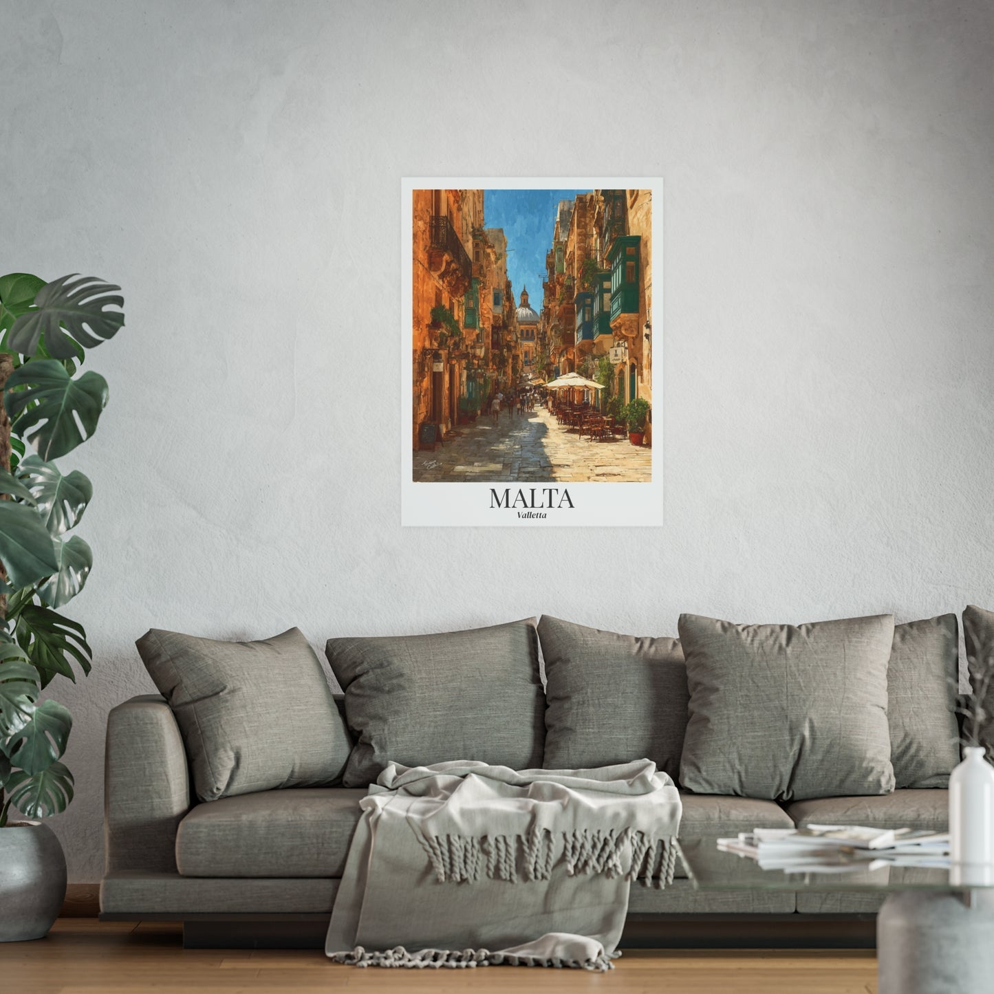 Malta Valletta Streets – Fine Art Poster Print, Mediterranean Cruise Ship Port Wall Art, Historic Old Town Decor