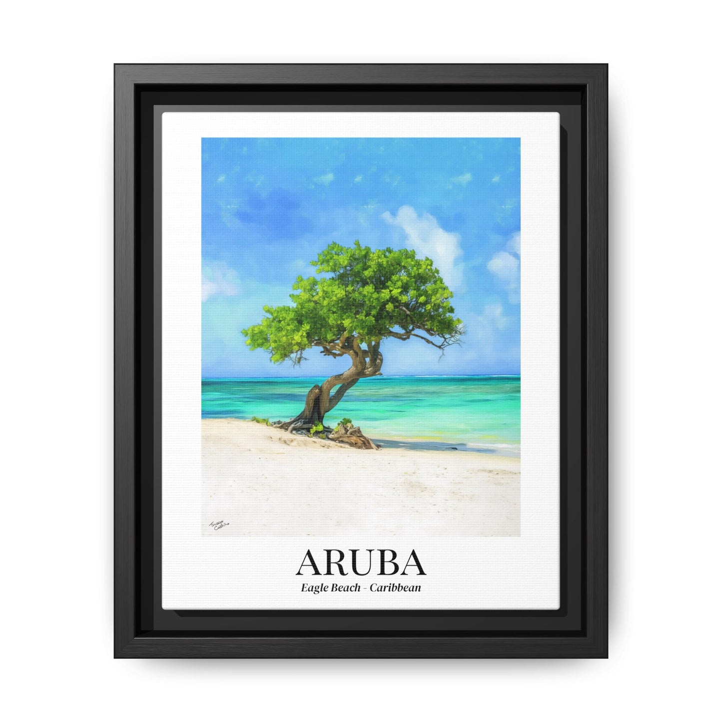 Aruba Fine Art Print – Eagle Beach Canvas Wall Art, Fofoti Tree Print, Cruise Ship Vacation Memory, Beach House Gift for Travelers, Caribbean Decor