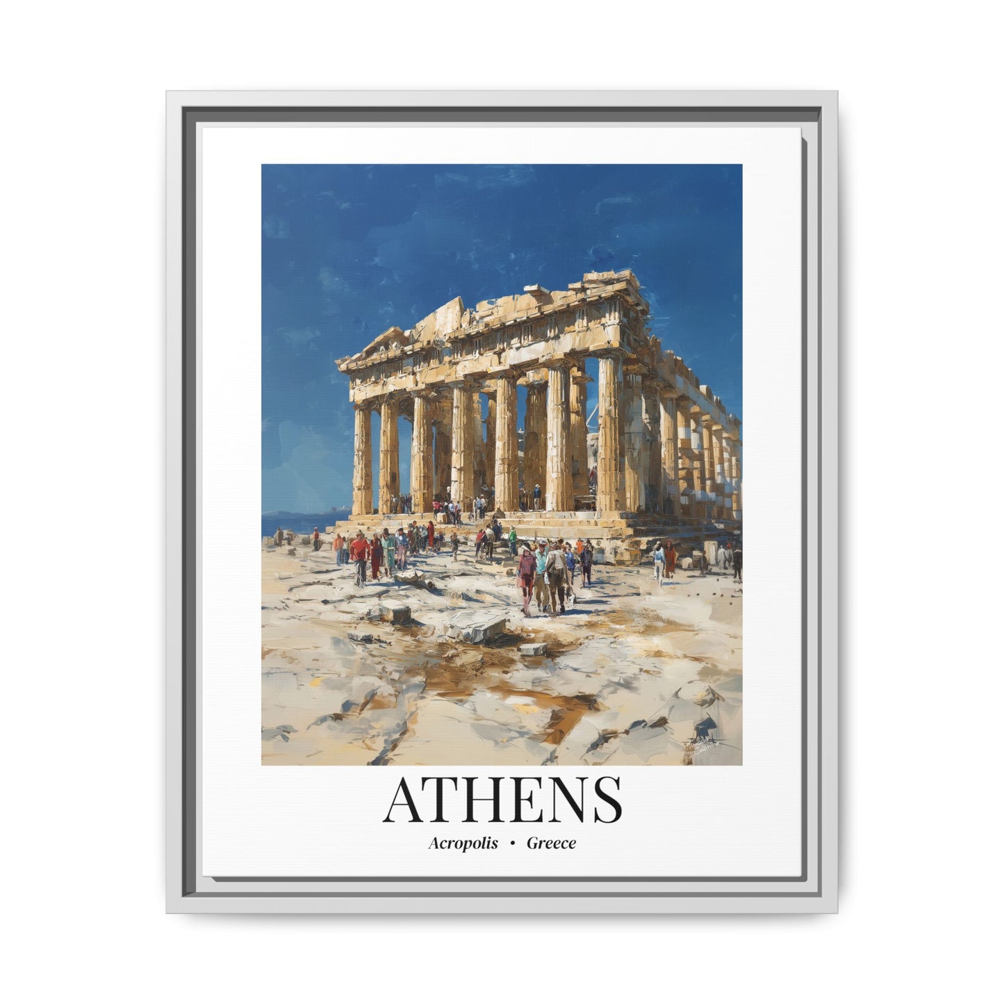 Athens Fine Art Print – Cruise Port Memory, Acropolis Hill Parthenon Canvas Wall Art, Greece Travel Decor