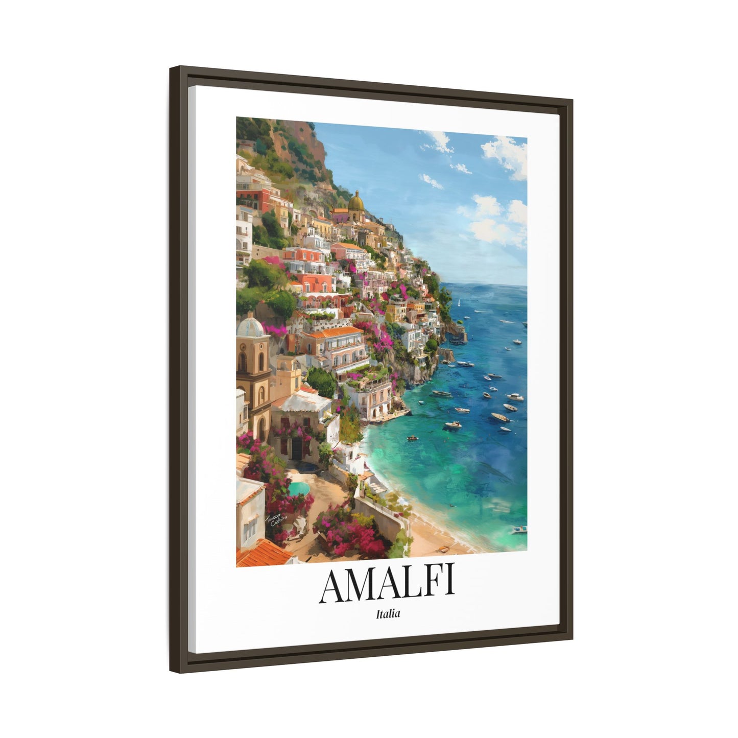 Amalfi Fine Art Print – Amalfi Coast Cliffside Town Print, Cruise Port Memory