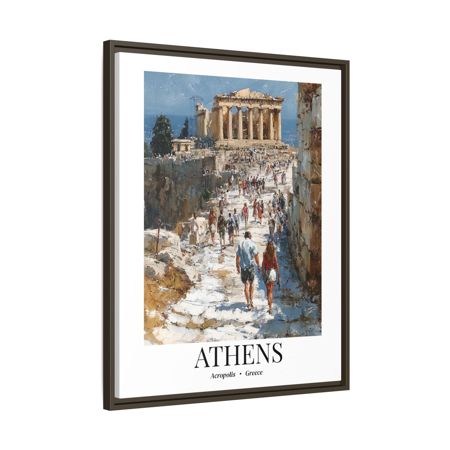 Athens Fine Art Print – Cruise Port Memory, Acropolis Hill Parthenon Canvas Wall Art, Greece Travel Decor
