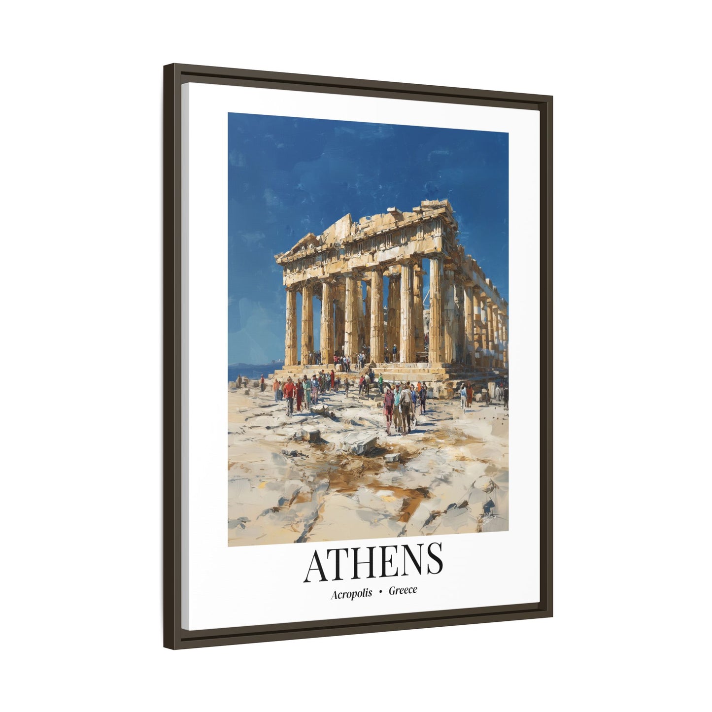Athens Fine Art Print – Cruise Port Memory, Acropolis Hill Parthenon Canvas Wall Art, Greece Travel Decor