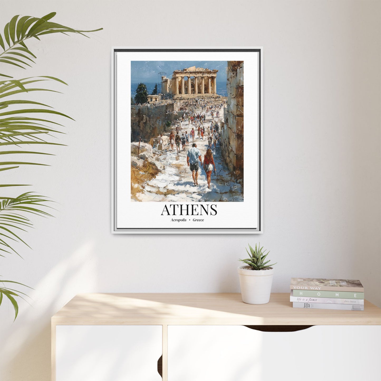 Athens Fine Art Print – Cruise Port Memory, Acropolis Hill Parthenon Canvas Wall Art, Greece Travel Decor