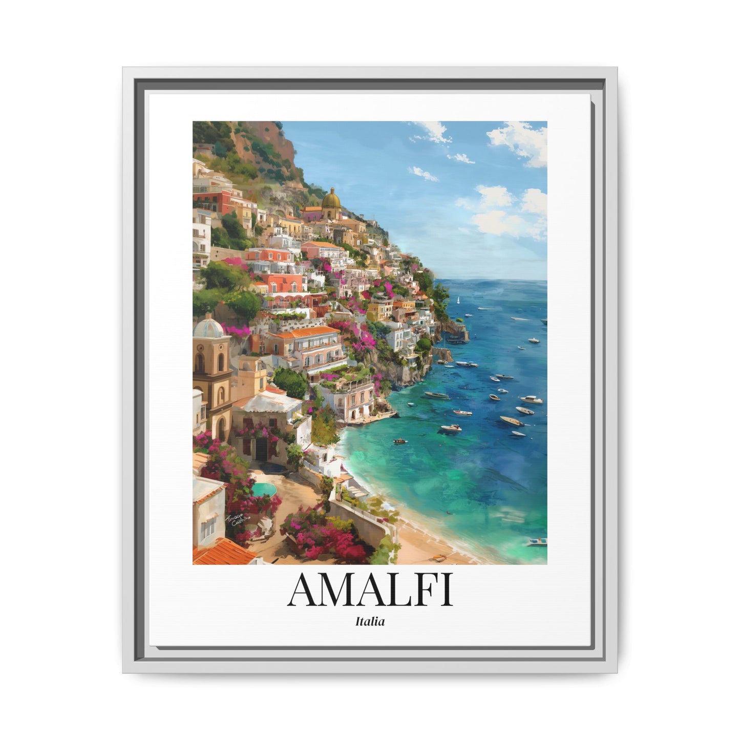 Amalfi Fine Art Print – Amalfi Coast Cliffside Town Print, Cruise Port Memory