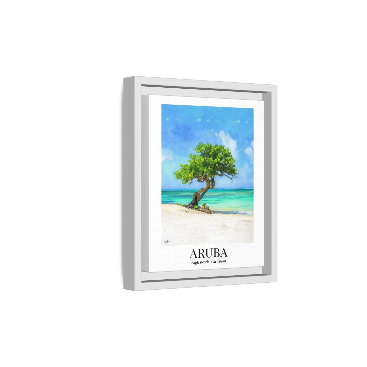 Aruba Fine Art Print – Eagle Beach Canvas Wall Art, Fofoti Tree Print, Cruise Ship Vacation Memory, Beach House Gift for Travelers, Caribbean Decor