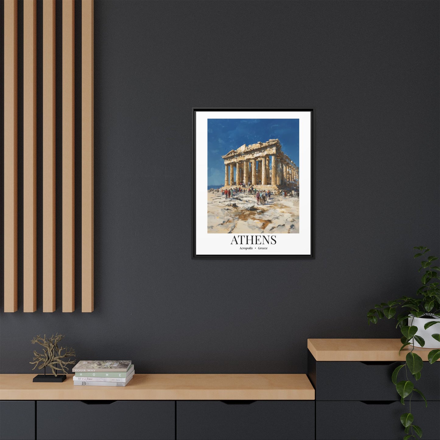 Athens Fine Art Print – Cruise Port Memory, Acropolis Hill Parthenon Canvas Wall Art, Greece Travel Decor