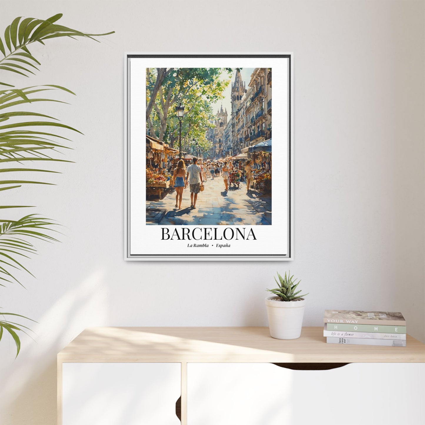 Barcelona Fine Art Print – Cruise Port Memory, Canvas of La Rambla Street, Cruise Port Memory, Spain for City Lovers