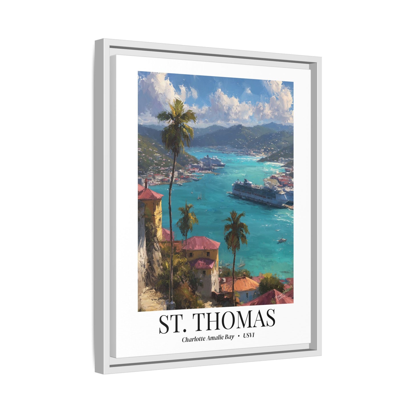St. Thomas Fine Art Print – Charlotte Amalie Harbor Wall Art, Cruise Ship Vacation, US Virgin Islands Decor for Travelers