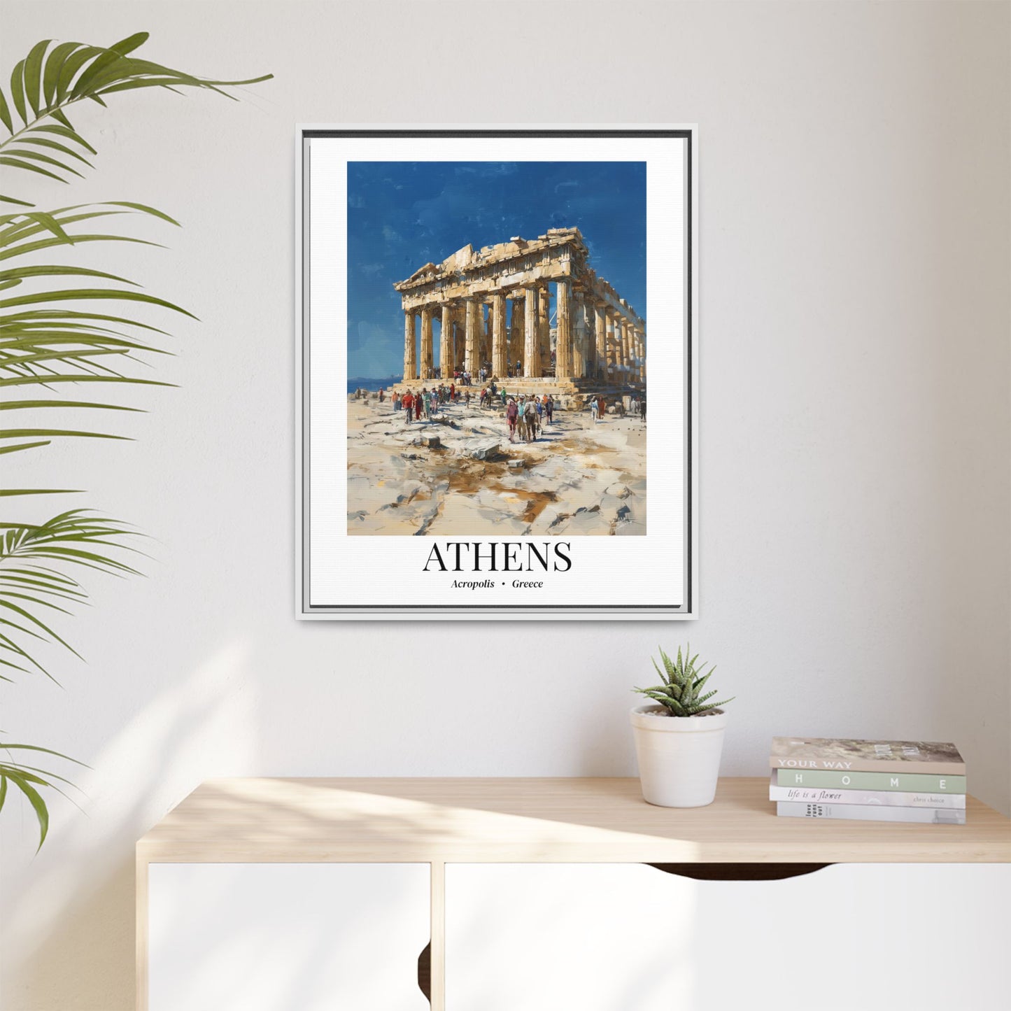 Athens Fine Art Print – Cruise Port Memory, Acropolis Hill Parthenon Canvas Wall Art, Greece Travel Decor