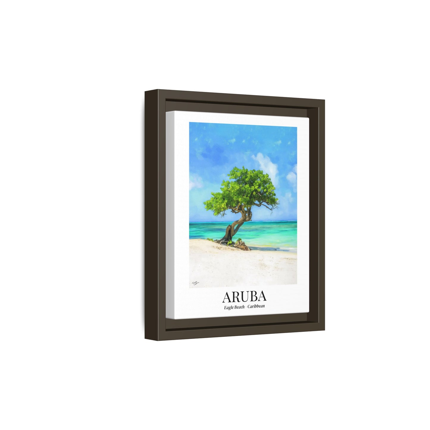 Aruba Fine Art Print – Eagle Beach Canvas Wall Art, Fofoti Tree Print, Cruise Ship Vacation Memory, Beach House Gift for Travelers, Caribbean Decor