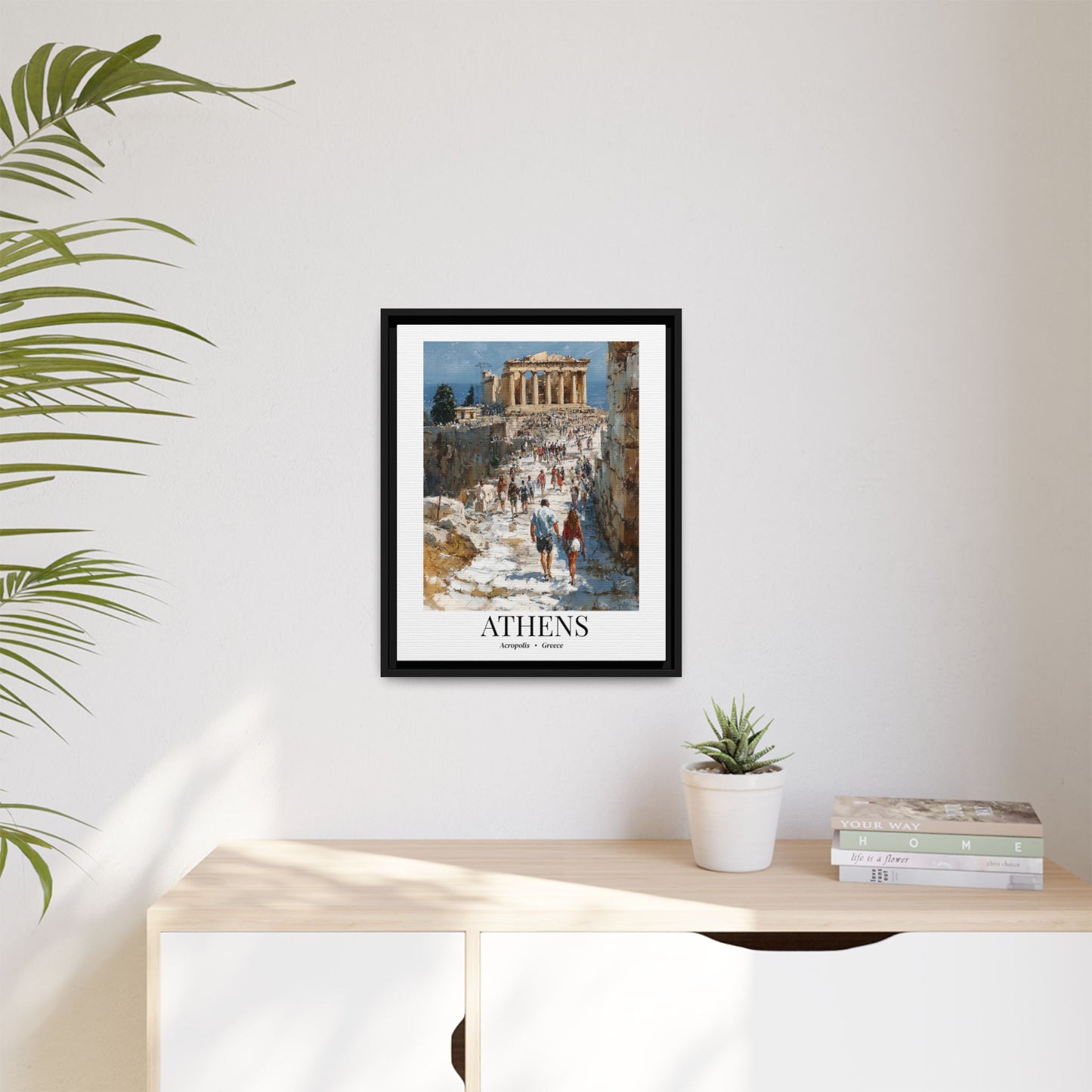 Athens Fine Art Print – Cruise Port Memory, Acropolis Hill Parthenon Canvas Wall Art, Greece Travel Decor