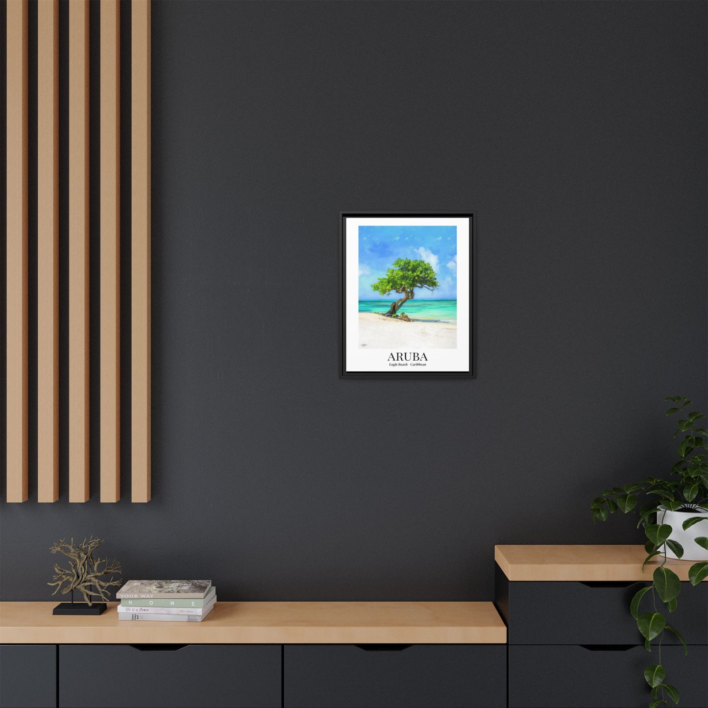 Aruba Fine Art Print – Eagle Beach Canvas Wall Art, Fofoti Tree Print, Cruise Ship Vacation Memory, Beach House Gift for Travelers, Caribbean Decor