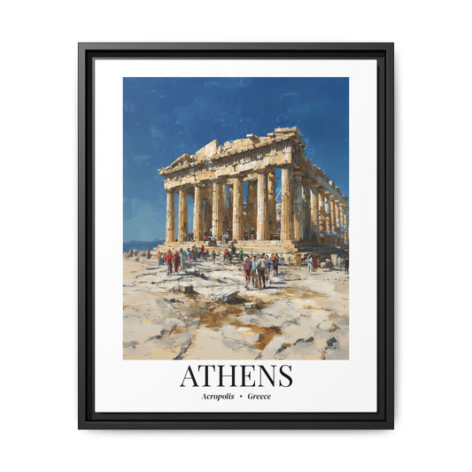 Athens Fine Art Print – Cruise Port Memory, Acropolis Hill Parthenon Canvas Wall Art, Greece Travel Decor