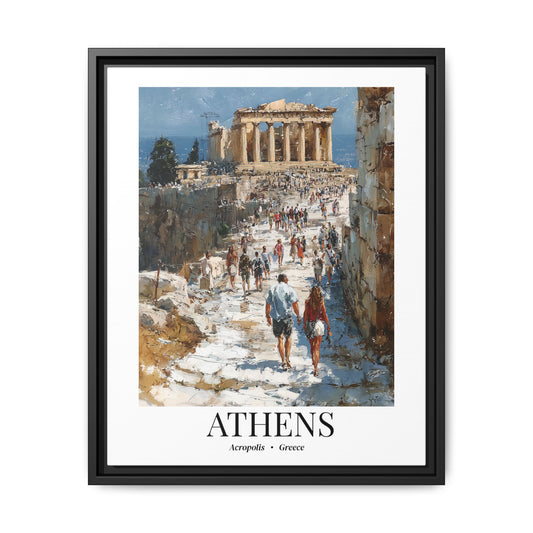 Athens Fine Art Print – Cruise Port Memory, Acropolis Hill Parthenon Canvas Wall Art, Greece Travel Decor