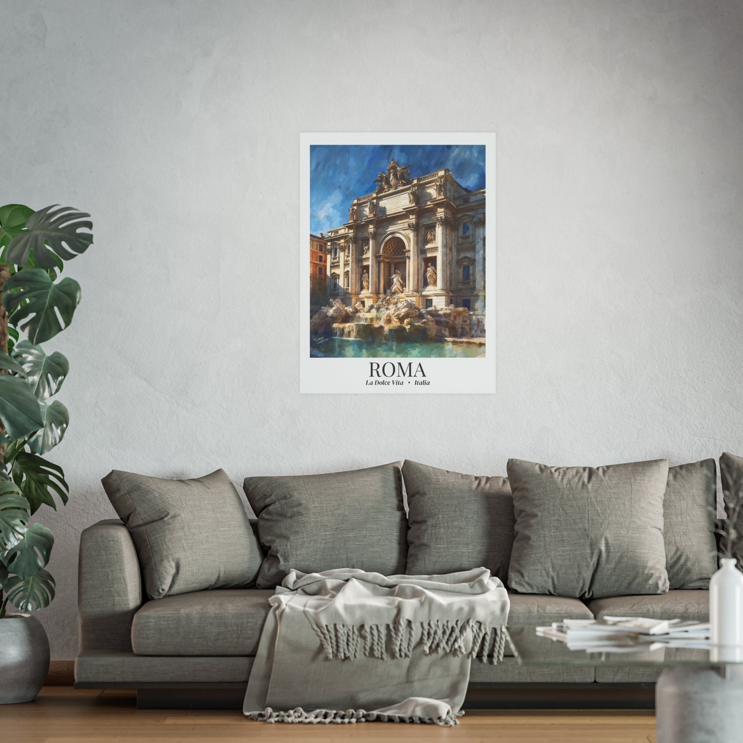 Rome Fontana di Trevi – Fine Art Poster Print, Italian Cruise Ship Port Wall Art, La Dolce Vita Landmark Decor