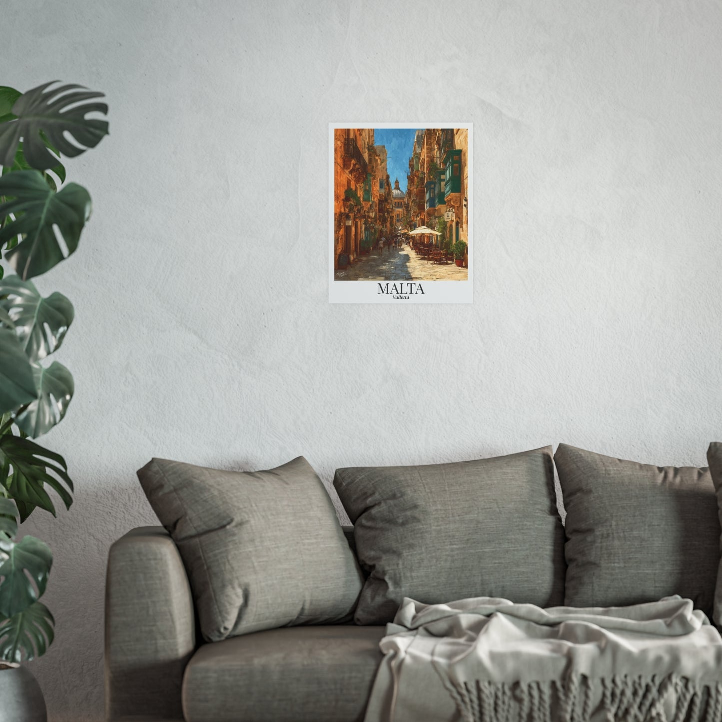 Malta Valletta Streets – Fine Art Poster Print, Mediterranean Cruise Ship Port Wall Art, Historic Old Town Decor