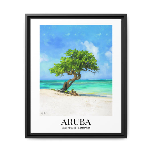 Aruba Fine Art Print – Eagle Beach Canvas Wall Art, Fofoti Tree Print, Cruise Ship Vacation Memory, Beach House Gift for Travelers, Caribbean Decor