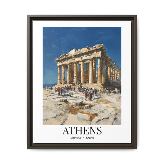 Athens Fine Art Print – Cruise Port Memory, Acropolis Hill Parthenon Canvas Wall Art, Greece Travel Decor