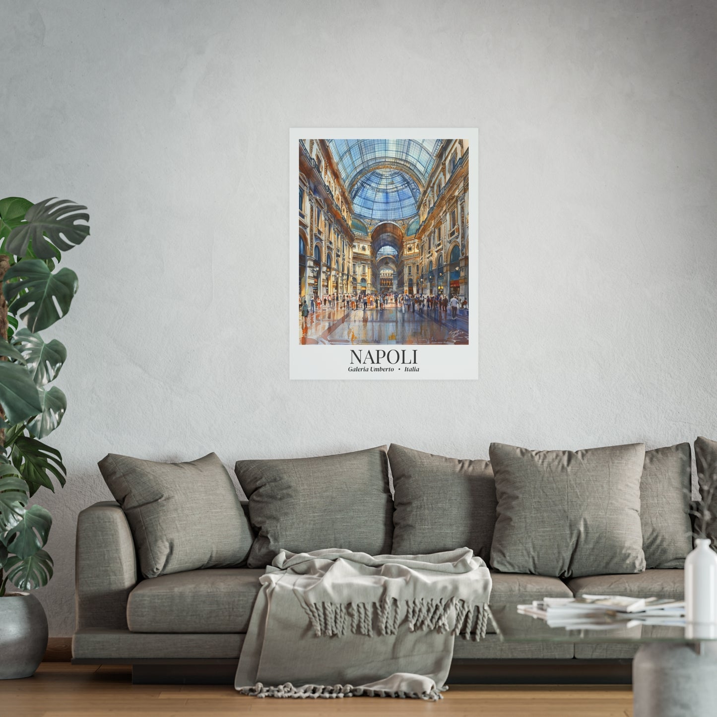 Naples Galleria Umberto – Fine Art Poster Print, Italian Cruise Ship Port Wall Art, Fashion & Street Life Decor