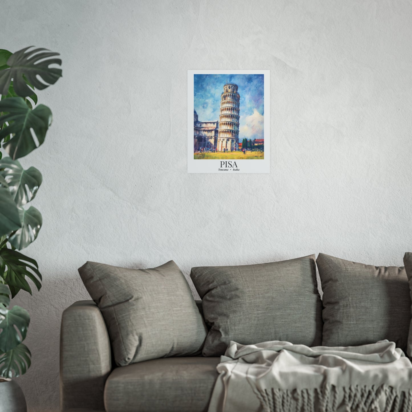 Pisa Leaning Tower – Fine Art Poster Print, Italian Cruise Ship Port Wall Art, Iconic Landmark Decor