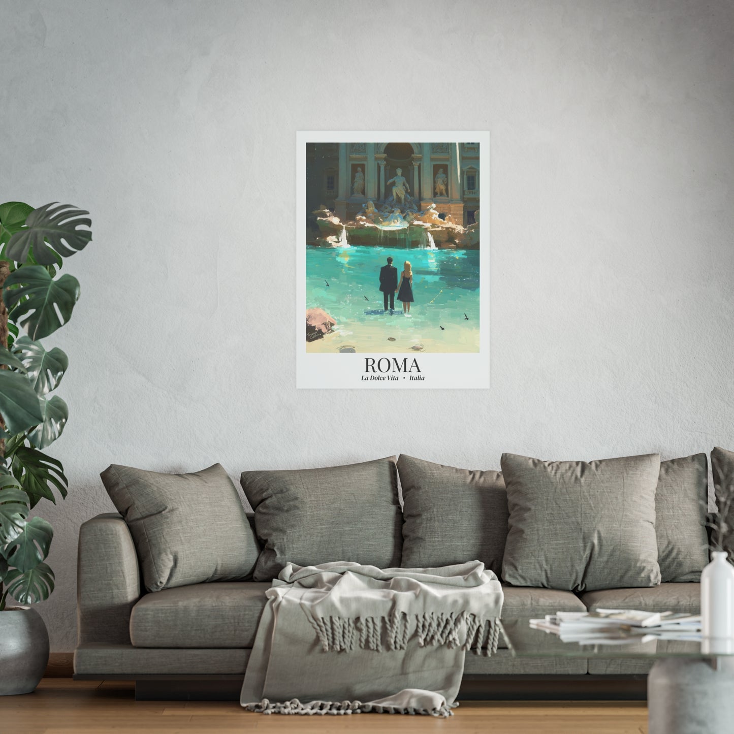 Rome Fontana di Trevi – Fine Art Poster Print, Italian Cruise Ship Port Wall Art, La Dolce Vita Landmark Decor